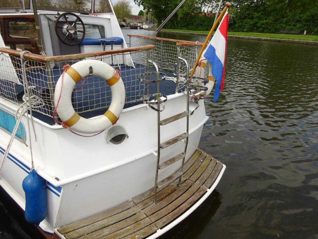 Jachtreparatie achterzijde van boot