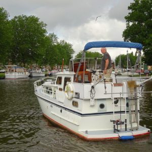 Jachtreparatie achterzijde van boot